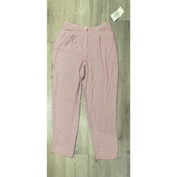 Liz Claiborne Villager Red and White Checkered Pants Vintage 14 New - Picture 1 of 8